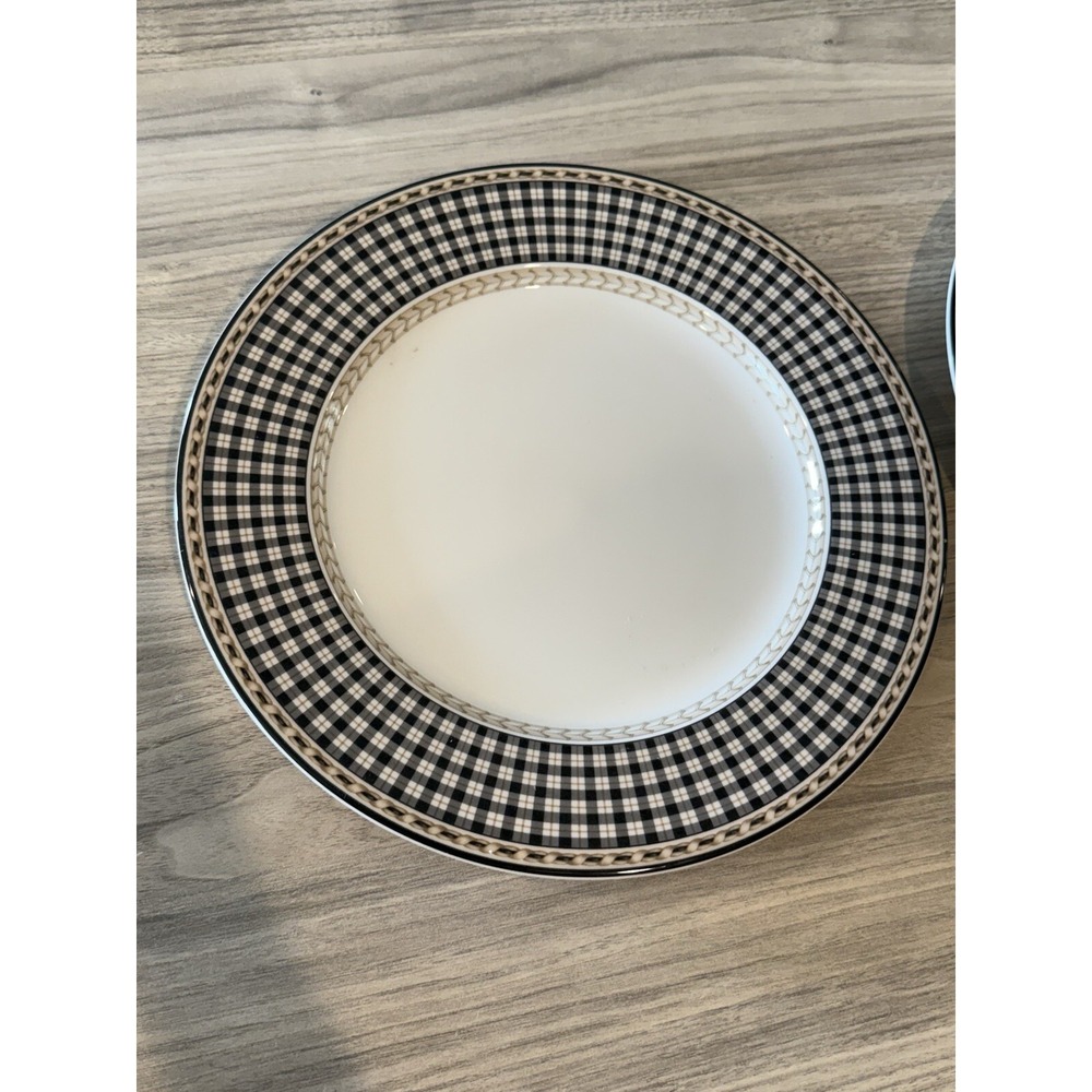 ROYAL DOULTON STUDIO PROVENCE PLAID 2 DINNER & 1 SALAD PLATE As Is - Picture 3 of 13